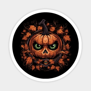 Halloween Pumpkin, Spooky Pumpkin Face Magnet